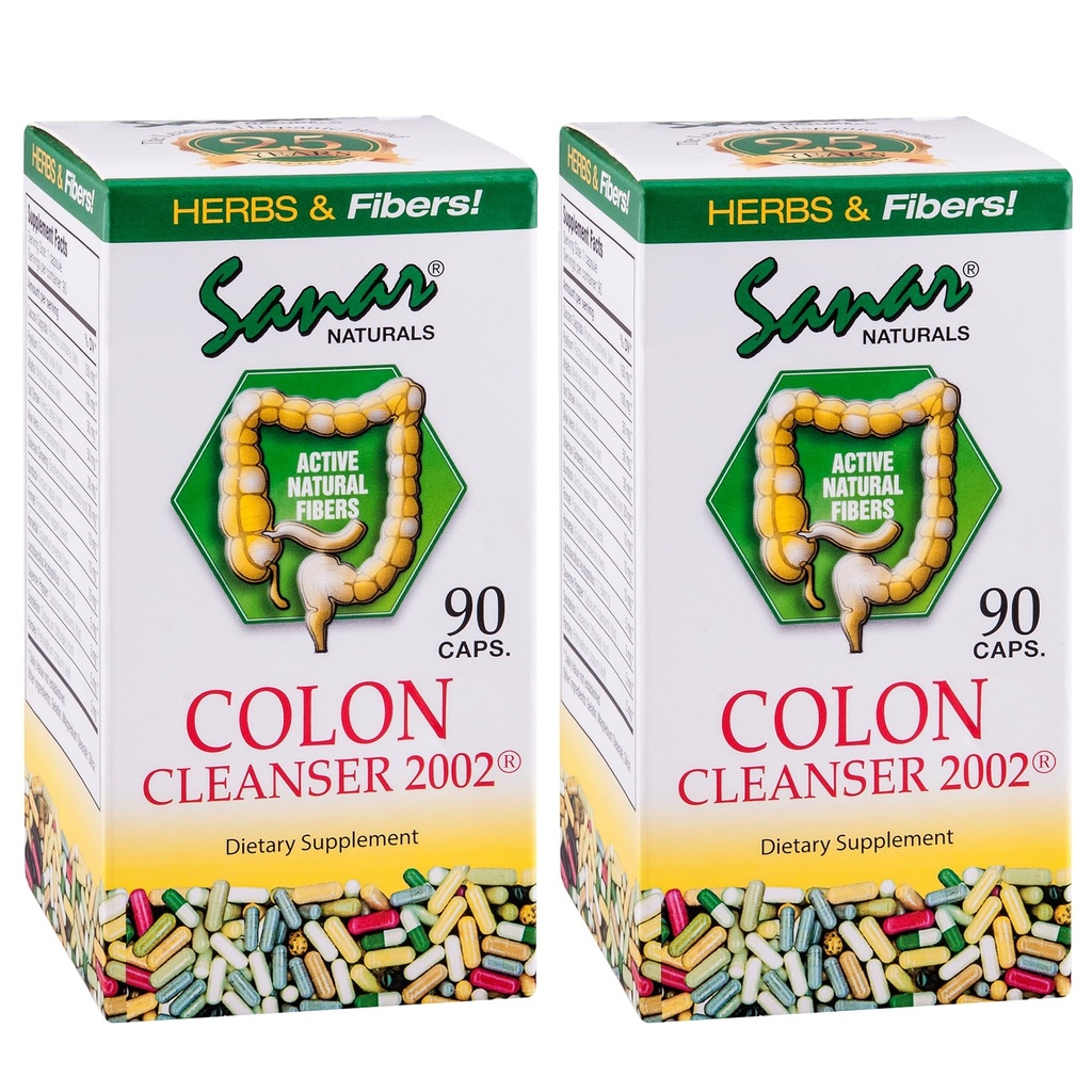 Sanar Naturals Colon Cleanser, 90 capsule (2 ambalaj) - Fibră dietetică, plante aromatice şi probiotice Blend, suport digestiv, Colon Cleanse Supliment pentru femei şi bărbaţi