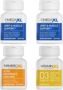 OmegaXL Immune Supporting Bundle - (2) 60 Count + TurmericXL + VitaminXL D3 - pentru a sprijini sănătatea imună optimă (Pachetul de 4)