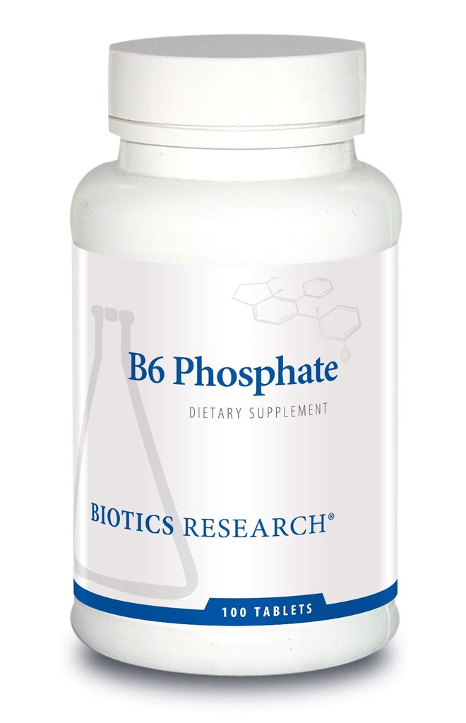 Biotice de cercetare B6 Fosfat Forma biologic activa de vitamina B6 (piridoxal-5-fosfat), suporta functia imunitara, metabolice, sanatate cardiovasculara 100 comprimate