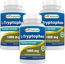 Cele mai bune Naturale L- Tryptofan 1000 mg 60 comprimate (60 de comprimate (pachet de 3))