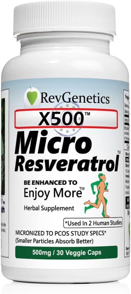 X500: Resveratrol pur 500 mg - Trans-Resveratrol pur - 30 Capsule vegetariene - 500 mg per capsulă
