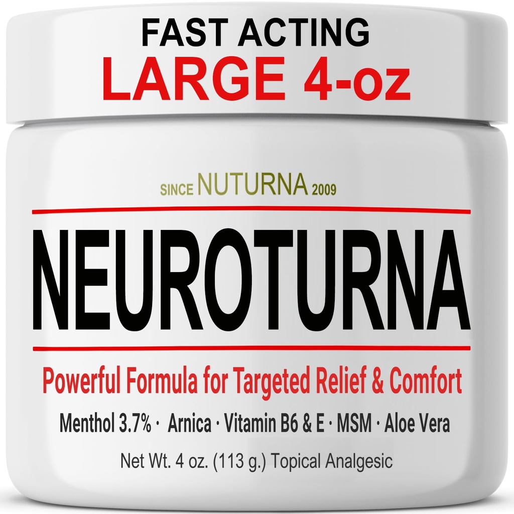 Neuropatie Nervie Relief Cream - Acţionare rapidă Max ajutor pentru picioare picioare picioare picioare picioare picioare spate - Ultra Putere mentol Arnica Aloe Vera MSM, Soothing Natural Nervi confort ajutor, Paraben-Free 4 Oz