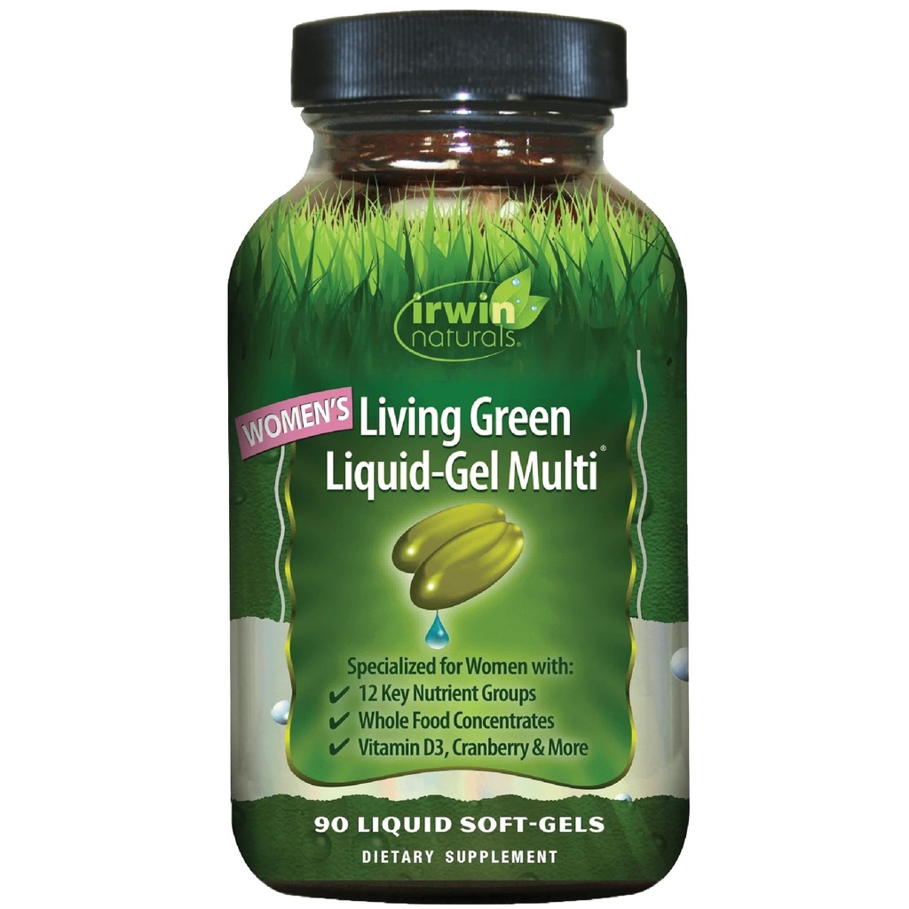 Irwin Naturals Living Green Liquid-Gel Multi pentru femei - 90 lichid Soft-Gels