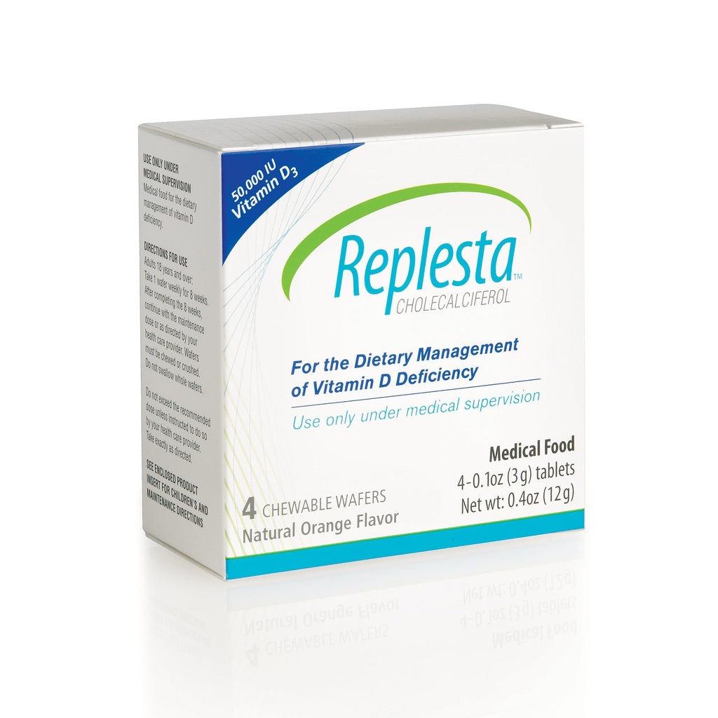 50.000 UI vitamina D3 Colecalciferol, pentru deficit de vitamina D, Wafer once-weekable, non-GMO, aroma naturala de portocale, 4 Count (Pachet de 1)