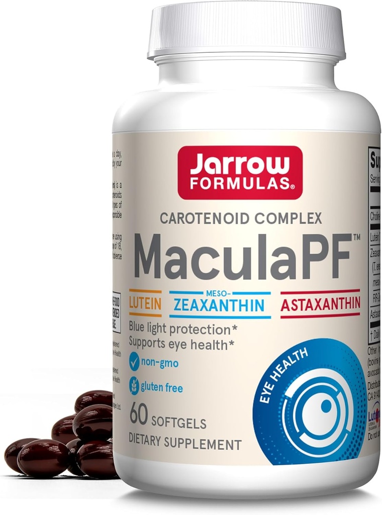 Jarrow Formulas® MaculaPF Complex Carotenoid, Supliment alimentar, Sprijină Sănătatea Ochilor, 60 Softgels, Până la o aprovizionare de 60 de zile
