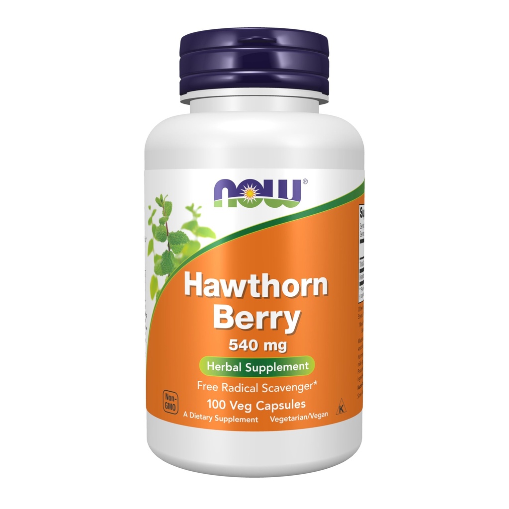 now Foods Suplimente, Hawthorn Berry 540 mg, Free Radical Scavenger*, Herbal Supplement, 100 Veg Capsule