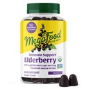 Megafood Elderberry Immune Supplement - Vegan Elderberry Gummies pentru adulți - Made with Zinc and Real Food - Pectin-Based, Gluten-Free, USDA Organic - 54 Gummies, 27 Servings