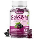 Zinc de calciu de magneziu cu vitamina D3 Supliment, Gume de calciu gratuite de zahăr pentru bărbați, Gume de zinc de înaltă absorbție pentru Bone & Muscle & Immune Health, aroma Vegan Elderberry - 60 Conte