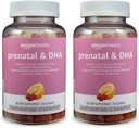 Basics Prenatal & DHA Gummy, Rasberry & Lemon Flavor, 90 Count (Precedent Solimo) (Pachet de 2)