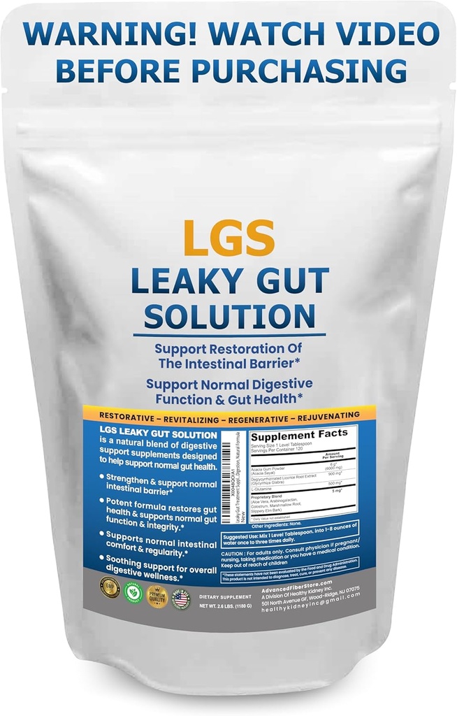 Leaky Gut Repair w/L Glutamina & Prebiotices- Gut Restore, Leaky Gut Health Powder- Leaky Gut Repair Supplements for IBS, Digestive Restaurare & Gut Lining Support- Includes Guthealth Assistant Book