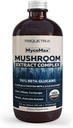 MycoMax Mushroom Complex - 70% Beta Glucans, Max Potency Mushroom Supplement, US Grown + Ultrasonic Extraction - Lions Mane, Cordyceps, Reishi & More - Promotes Cognition, Immunity, Energy - 8 oz.