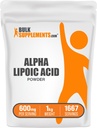 BulkSupplements.com Alpha Acid lipoic pulbere - ALA Supliment, Alpha Acid lipoic 600mg - ALA Pulbere, Gluten gratuit - 600mg de acid alfa-lipoic per Serving, 5kg (11 lbs) (Pachet de 5)