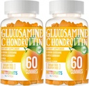 Glucosamină Chondroitin Gummies cu MSM & Elderberry Extra Putere - Suport comun, Supplement de suport imun antioxidant pentru adulți, Bărbați și femei120 Orange Gummies