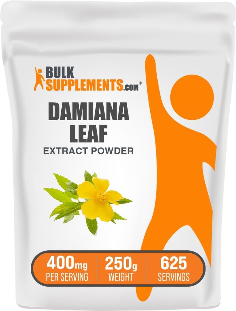 BulkSupplements.com Damiana Extract pulbere - Damiana Supliment, Herbal Supplement - Vegan & Gluten gratuit, 400mg per Serving, 250g (8,8 oz) (Pachet de 1)