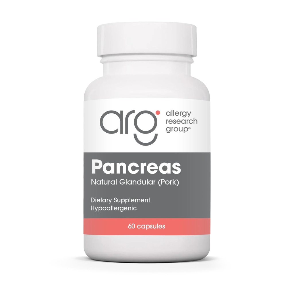 Grupul de cercetare alergii Pancreas Porc Supliment - Pancreas Natural Glandular, 425mg Enzime pancreatice, Enzime digestive Amylase, Protează - 60 Conte