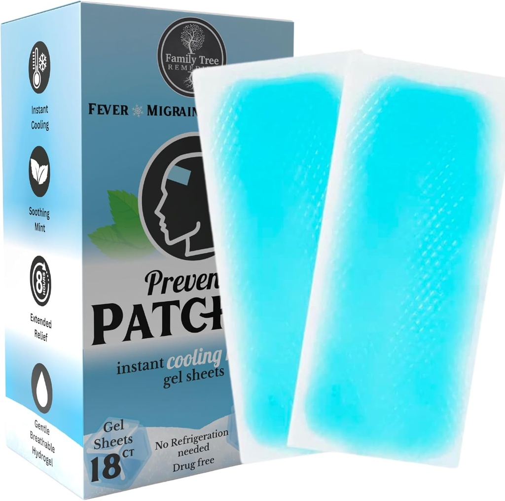 18 Cooling gel benzi cap pentru dureri de cap, febră, și discomfort: Preventa patches