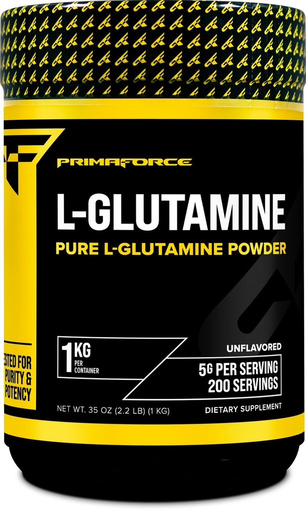 Pulbere L-glutamină Primaforce 1000 Grams (1 KG) Pulbere L-glutamină pură, 5g per Serving, fără OMG-uri, gluten-free, 200 Servings