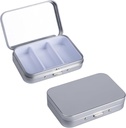 2Pack Pilula cutie 3 Compartiment Pilula Case,Portable Metal Travel Pilula cutie cu oglinda pentru Medicina, Vitamine,Fish Ulei si Suplimente,Portable Pilula cutie pentru buzunar sau Purse (Silver)