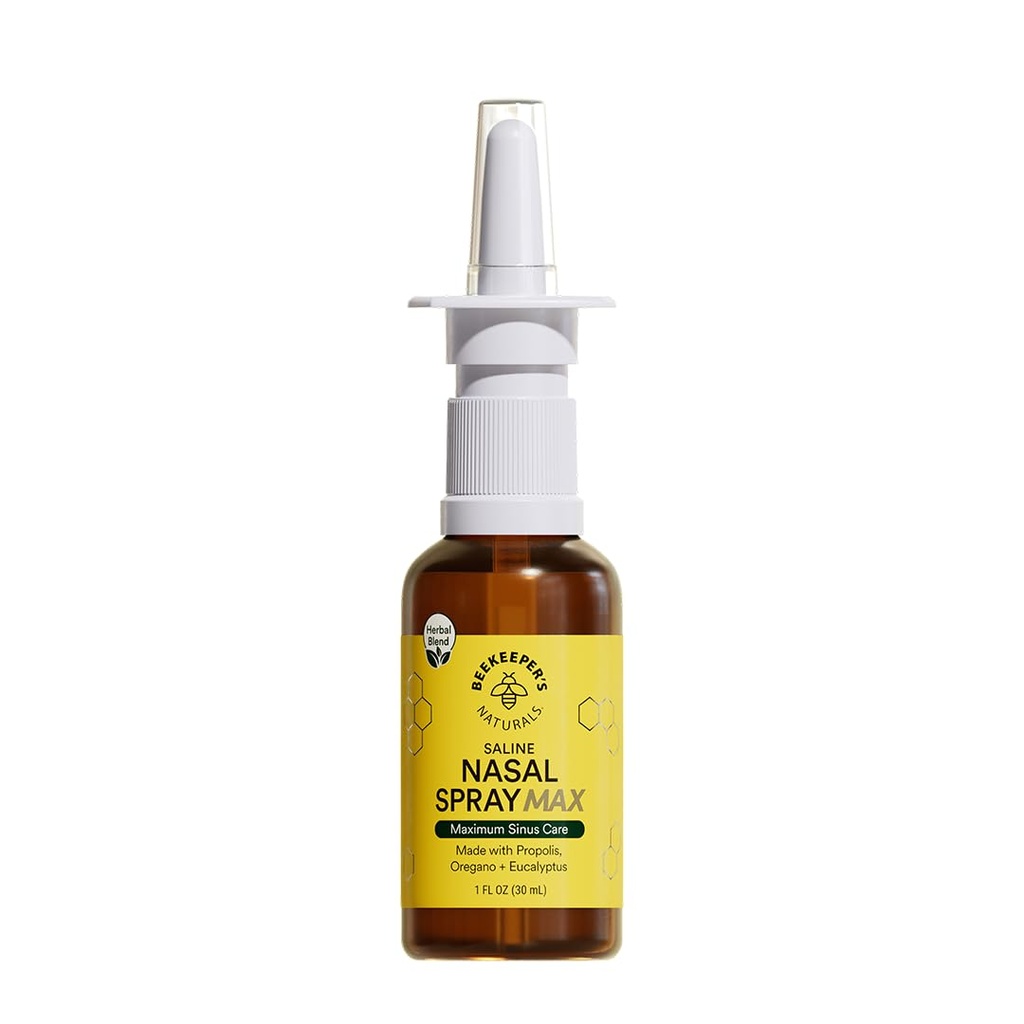 Apicultor Naturals Propolis Nasal Clătire Spray Max, Ajutor pentru adulți w/Eucalipt, Oregano & Saline, Clears Congestion Nasal, Moisturizes Sinus Canal, & Decongest Sinus Cavities, 1 fl oz
