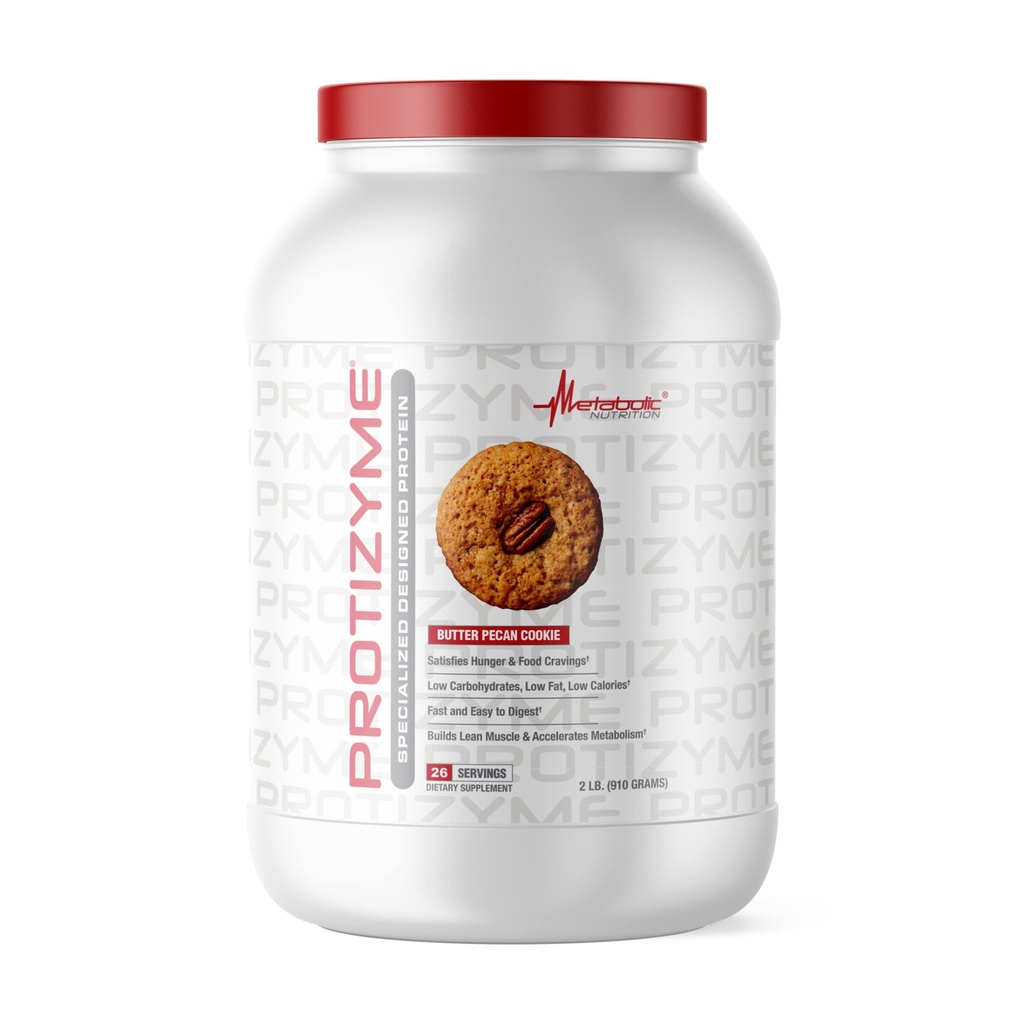 Nutritie metabolica, Protizyme, 100% whey pulbere de proteine, proteine mari, carbohidrati scazuti, proteine grase joase, enzime digestive, 24 vitamine esentiale si minerale, unt Pecan Cookie, 2 Lire (26 ser)