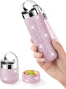 Zannaki Metal Bling Pill Organizator, Travel Waterproof Weekly Pilula, Portable Large Aluminum Aliate Pilula Container, BPA gratuit 7 zile Daily Medicine Organizator titular de vitamine, ulei de pește, Supplement
