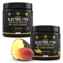 HRDWRK - 100 Servings Keto Electroliti pulbere Hidratare Zahăr gratuit - Electrolit Pulbere pentru a stimula rezistenta si reduce oboseala cu Electroliti Supliment - Unflavored & Mango Ananas Set
