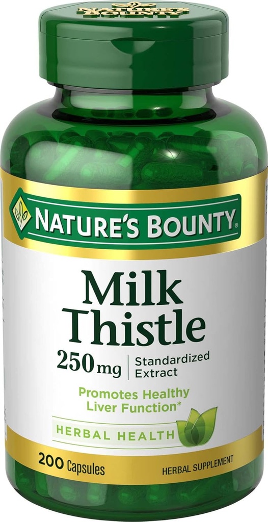 Natura Bounty Milk Thistle 250 mg Capsule 200 ea (Pachet de 2)