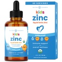 NutraChamps Picături de zinc lichid pentru copii, picături ionice de zinc îmbunătățit cu vitamina C pentru copii, Zahar-Free 4 oz, Vegan & non-GMO, Tangerine, 60 de serviri, 2 luni de aprovizionare