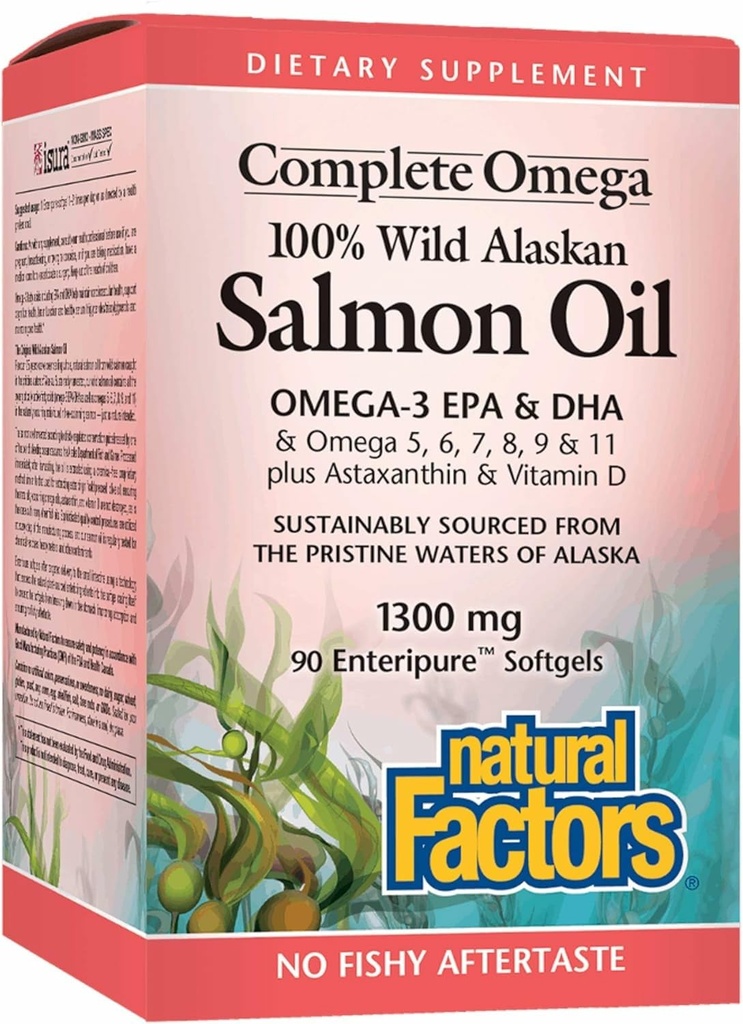 FACTOR NATURAL Ulei de somon de Alaska sălbatică, 90 CT