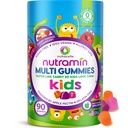 Nutracelle NUTRAMIN Sugar-Free, Allergen-Free 100% Vegan Gummy Multivitamine pentru copii - Gummie naturale de mare Tasting copiii vor iubi - 90 Conte Sticla