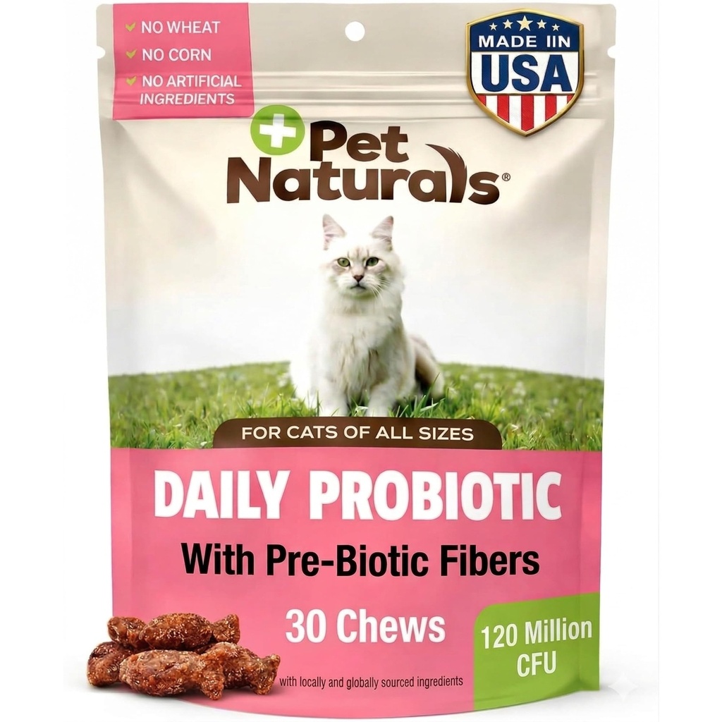 Animale de companie Naturale Probiotice de zi cu zi pentru pisici, 30 Chews - Digestive și suport imunitar pentru pisici