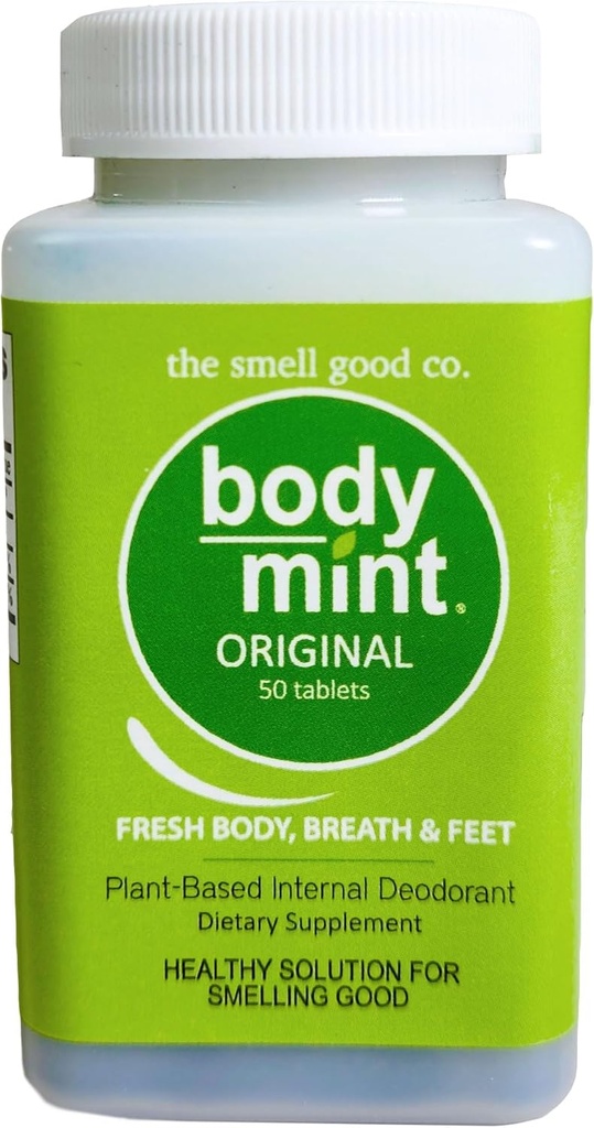 Body Mint Original | Chlorophyll Deodorizing Supplement for Full Body Freshness | Aluminum-Free Plant-Based Internal Deodorant | Fresh Underarms, Breath, Body & Feet | 50 tabs