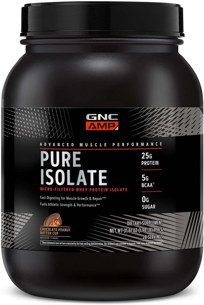 GNC AMP Izolat pur Proteina Whey - Ciocolata Unt de arahide Cupa (28 Serviri)