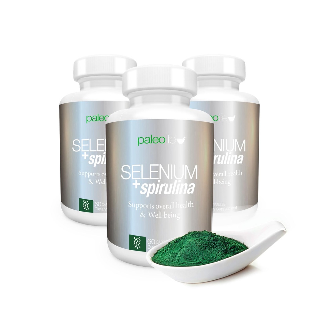 Concentrare Paleolf Boost, memorie și energie cu Seleniu Premium + Spirulina - supliment antioxidant Premium pentru funcția cerebrală -180 zile de aprovizionare (180 capsule) - (3-Pachet)