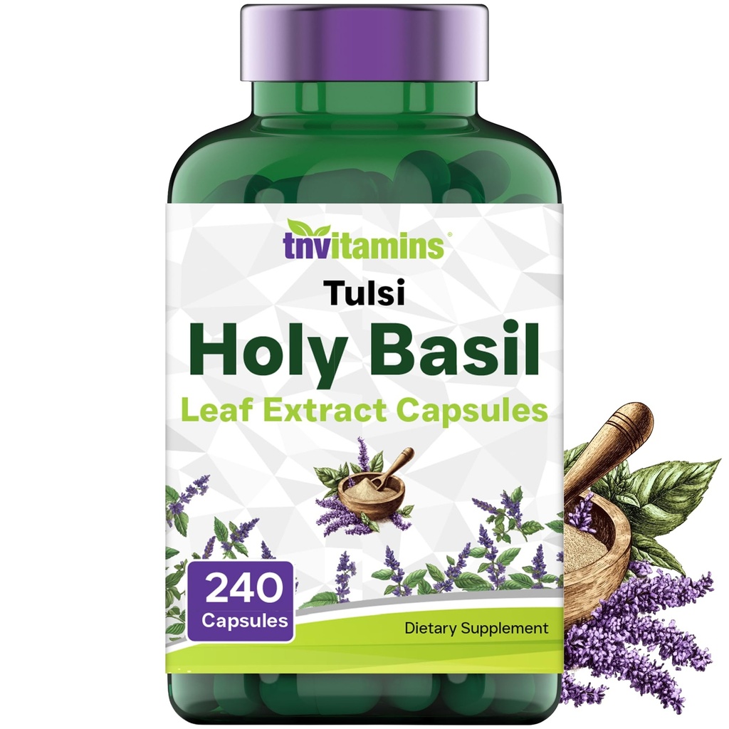 tnvitamine Capsulele cu Basil Sfânt (1,600 mg echivalent - 240 capsule)