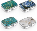 Cutie de pastile 2 Compartiment de mici pastile caz, Portabil pentru buzunar sau Pilula Purse Organizator Pilula Container titular pentru a deține vitamine, medicamente, ulei de pește și suplimente (4PCS)