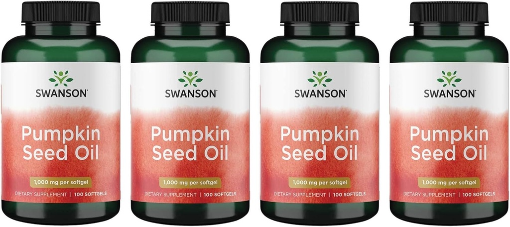 Ulei de semințe de dovleac Swanson - EFA Biodisponibil ridicat - (100 capsule Softgel, 1000 mg fiecare) 4 ambalaj