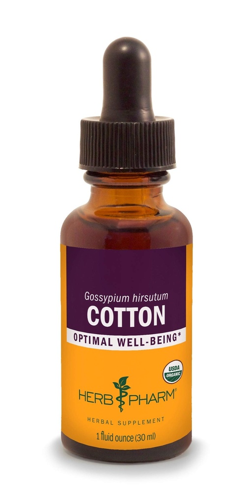 Herb Pharm Certified Organic Cotton Root lichid extract, 1 Fl Oz