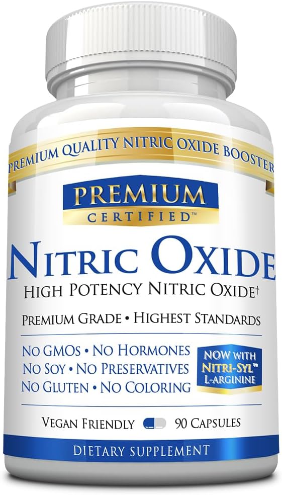 Nitricoxid Premium - 1680 mg L-arginină Blend, AAKG, AKIC, Mono & Malate - Vegan Friendly - 90 capsule - 1 lună de aprovizionare