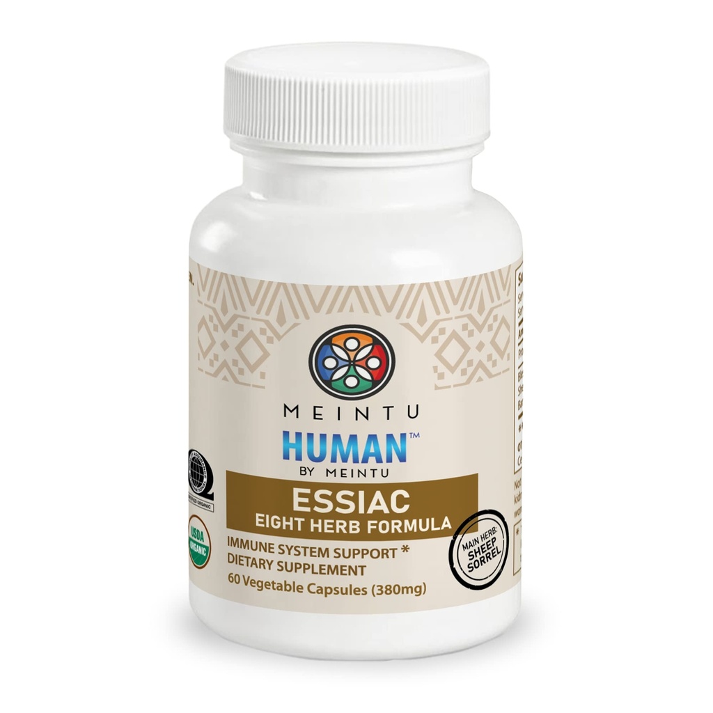 MEINTU Organic 8 Herb Essiac Capsule - Advanced puternic antioxidant Blend pentru a ajuta la promovarea sănătății globale - 100% Organic Essiac Ceai 8 Herb Supliment - 60 capsule