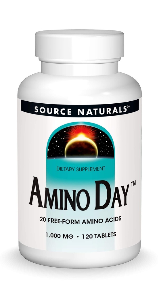 Sursa Naturals Amino Day - 20 Free Form Amino Acids sprijină dieta de calitate în timpul nutritiei - 120 tablete