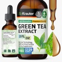BIO KRAUTTER Green Tea Extract lichid picături - Ceai verde Suplimente - Antioxidant Sursa - Alcool și zahăr gratuit - 2 Fl.Oz.