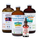 LIQUIDHEALTH Femeii Sănătate & Vitality Daily Multivitamine Zilnice Bundle cu Multivitamine Prenatale/Postnatale, Calciu & Magneziu, Daily Multi Mineral, & Vitamina organică B12 picături - Statele Unite ale Americii Made, Non-GMO