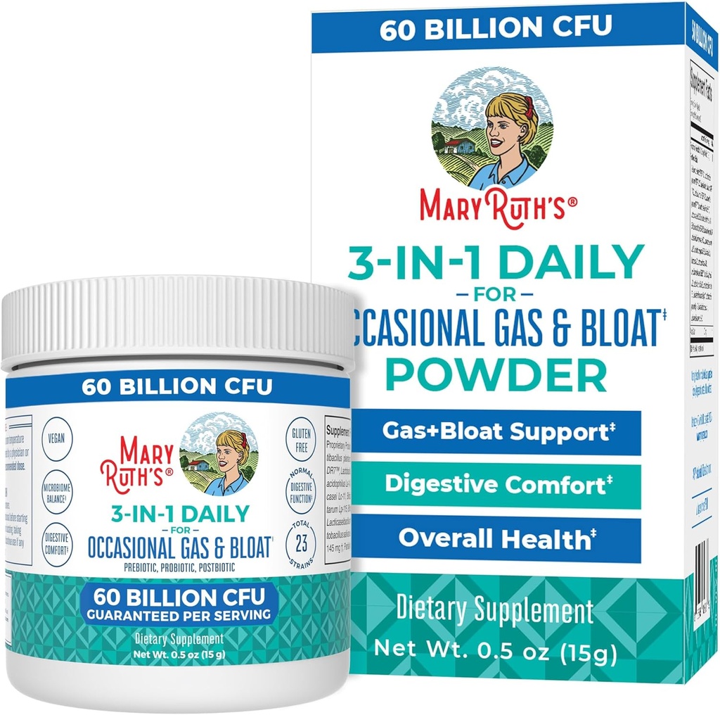 MaryRuth Organics 3-in-1 Gaz și Probiotice Bloat 