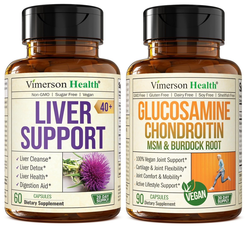 Ficat Curățare Detoxifiere & reparare Milk Thistle Supliment & Glucosamină Vegană Chondroitin MSM Supliment comun de sprijin