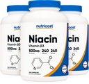 Nutricost Niacin (Vitamina B3) 500 mg, 240 capsule (3 flacoane) - Niacin Flush