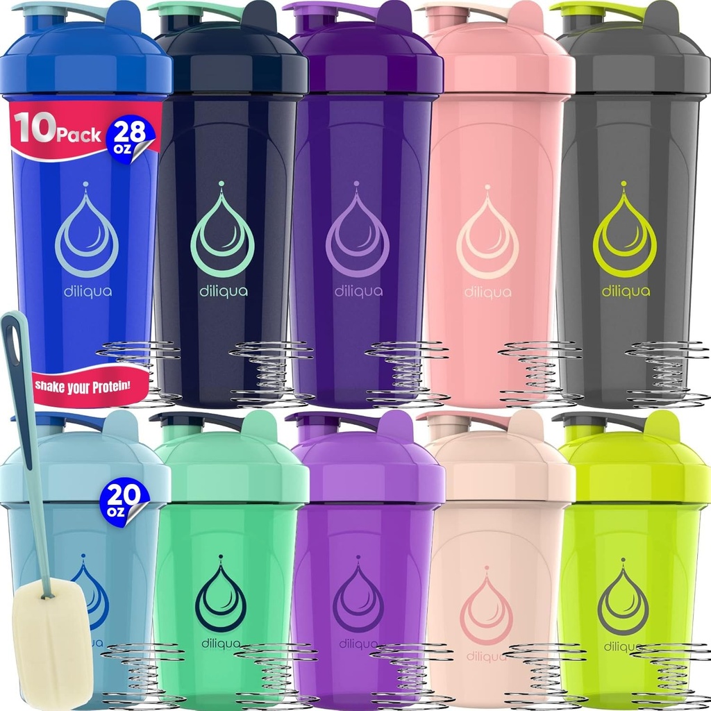 10 Pack, Sticle Shaker cu whisks sârmă pentru amestecuri de proteine 