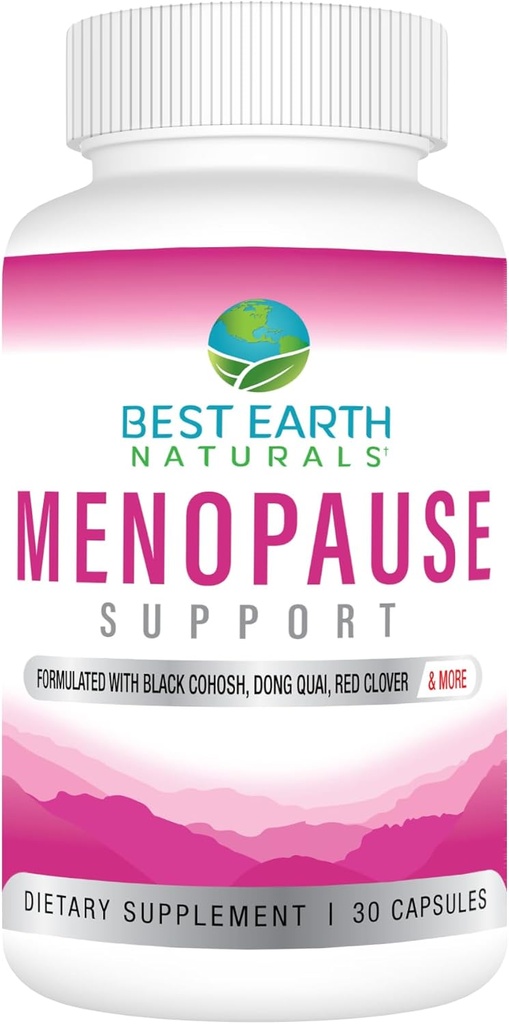 Cel mai bun Pamant Naturals Menopause Suport pentru Flash-uri fierbinți, Swings Mood, Transpirații de noapte, Nivele Hormon sănătos și mai mult. Made with Black Cohosh, Chasteberry & More
