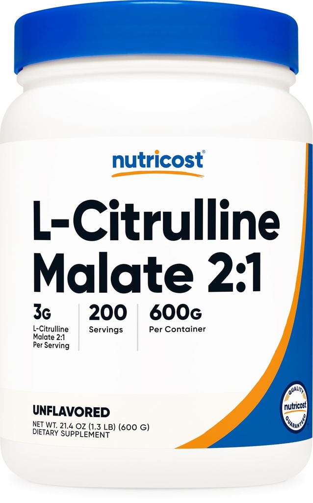 Nutricost L-Citruline Malate (2:1) Pulbere (600 Grams)