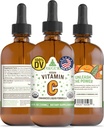 RawGuru Vitamina organica C Tinctura - Vitamina lichida C cu urme minerale - Nano-processed antioxidant si suport imunitar supliment Tinctura - 30 Serviri de picături Vegan la 120 ml, Pachet de 1